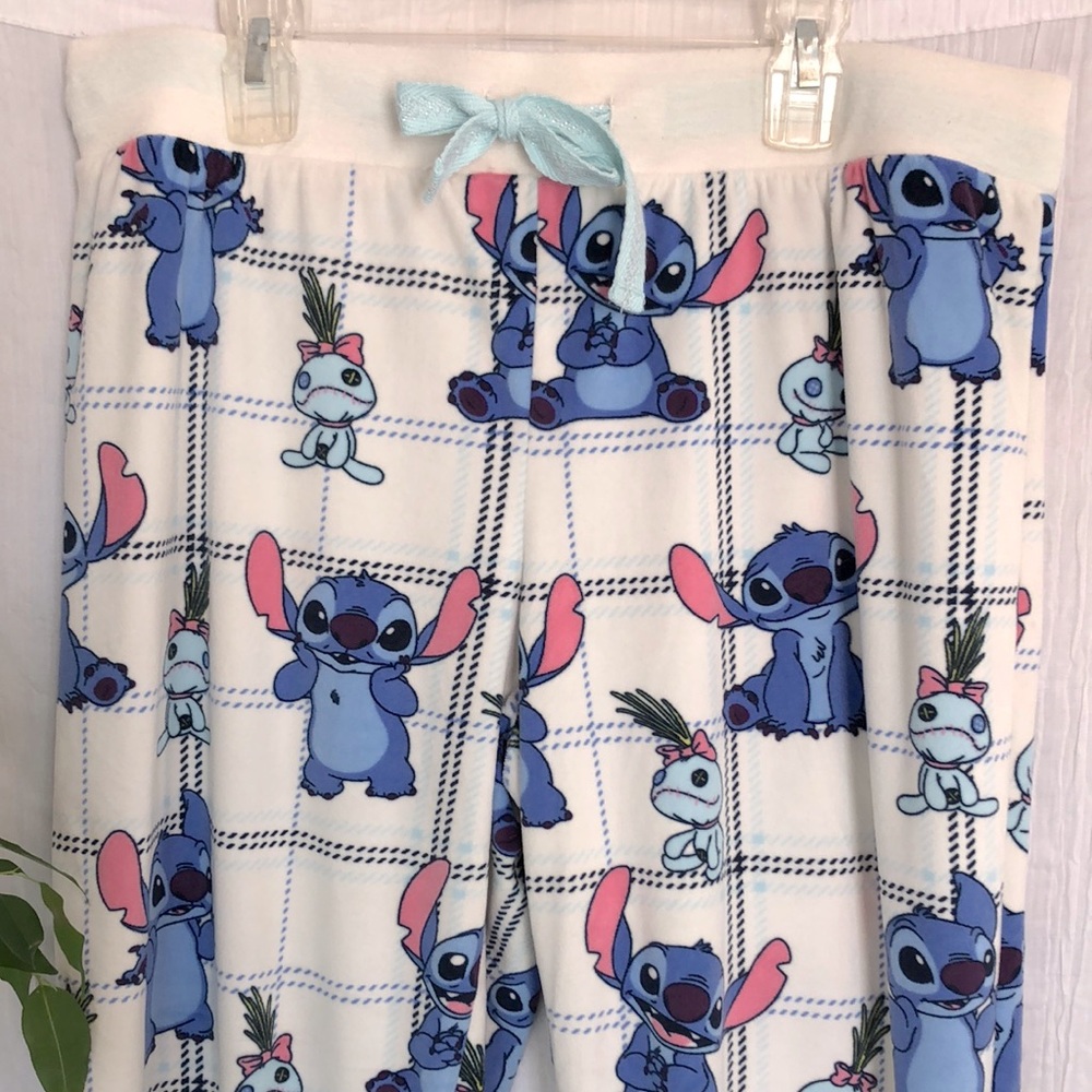 DISNEY STITCH size large unisex super soft pajama loungewear pants w/ elastic